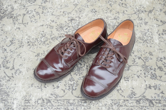【極美品】SANDERS サンダース MILITARY DERBY SHOE ミリタリーダービーシュー 1834 ストレート 外羽根 赤茶 バーガンディー UK5 / 24.0cm【W3542】