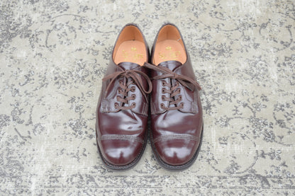 【極美品】SANDERS サンダース MILITARY DERBY SHOE ミリタリーダービーシュー 1834 ストレート 外羽根 赤茶 バーガンディー UK5 / 24.0cm【W3542】