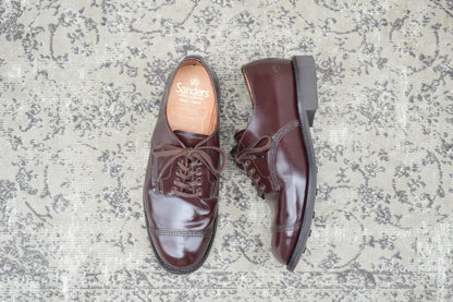 【極美品】SANDERS サンダース MILITARY DERBY SHOE ミリタリーダービーシュー 1834 ストレート 外羽根 赤茶 バーガンディー UK5 / 24.0cm【W3542】