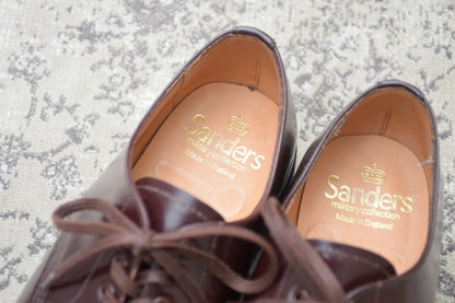 【極美品】SANDERS サンダース MILITARY DERBY SHOE ミリタリーダービーシュー 1834 ストレート 外羽根 赤茶 バーガンディー UK5 / 24.0cm【W3542】