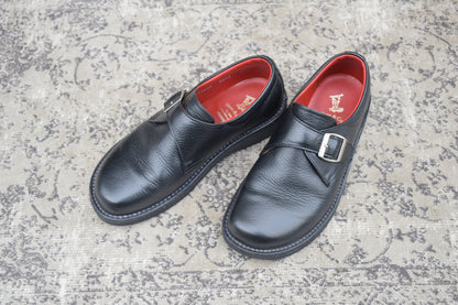REGAL Shoe&Co. リーガル シューアンドコー 807S シングルモンクストラップ シボ革 黒 ブラック 24.5cm【W3545】