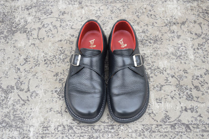 REGAL Shoe&Co. リーガル シューアンドコー 807S シングルモンクストラップ シボ革 黒 ブラック 24.5cm【W3545】