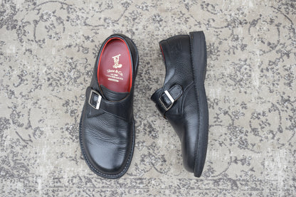 REGAL Shoe&Co. リーガル シューアンドコー 807S シングルモンクストラップ シボ革 黒 ブラック 24.5cm【W3545】