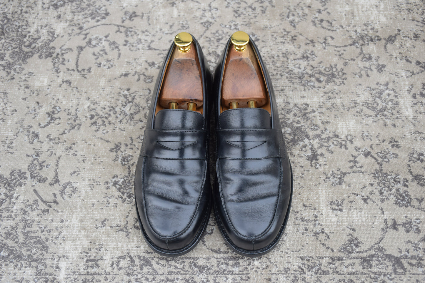 Paraboot パラブーツ ADONIS アドニス ハーフサドル コインローファー 黒 ブラック UK6 / 24.5cm〜25.0cm【W3546】