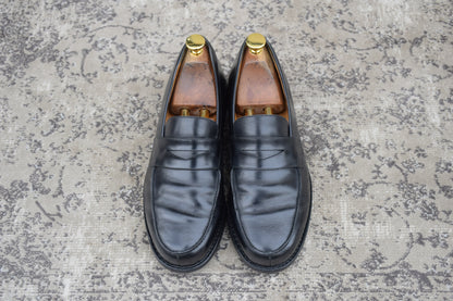 Paraboot パラブーツ ADONIS アドニス ハーフサドル コインローファー 黒 ブラック UK6 / 24.5cm〜25.0cm【W3546】
