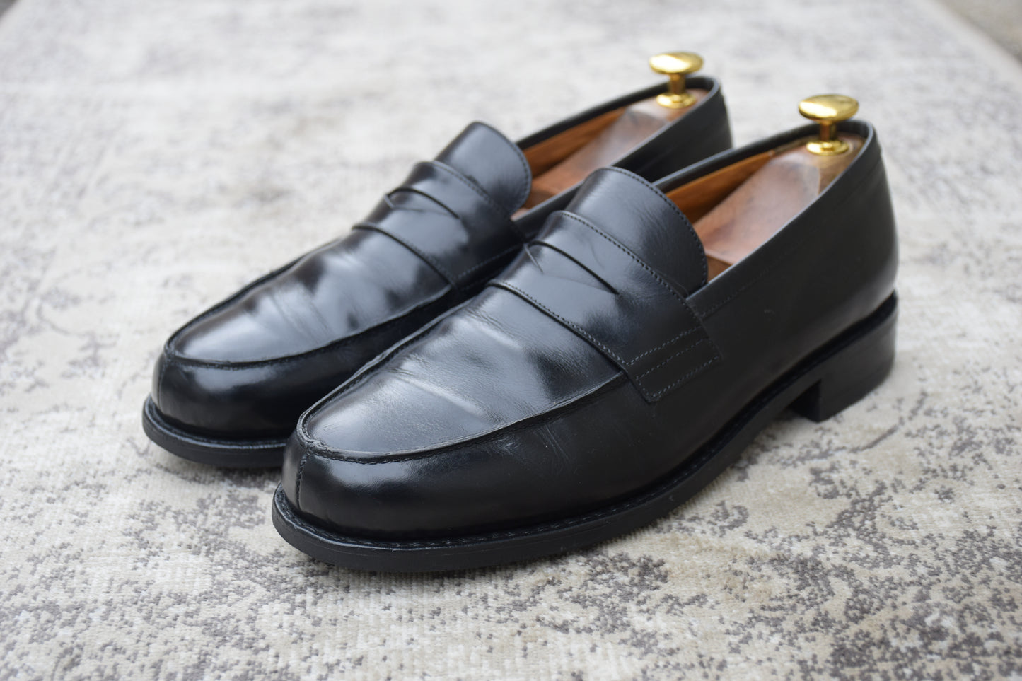Paraboot パラブーツ ADONIS アドニス ハーフサドル コインローファー 黒 ブラック UK6 / 24.5cm〜25.0cm【W3546】