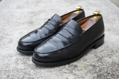 Paraboot パラブーツ ADONIS アドニス ハーフサドル コインローファー 黒 ブラック UK6 / 24.5cm〜25.0cm【W3546】