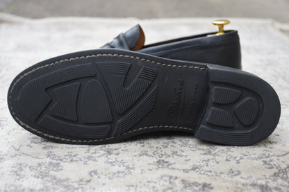 Paraboot パラブーツ ADONIS アドニス ハーフサドル コインローファー 黒 ブラック UK6 / 24.5cm〜25.0cm【W3546】