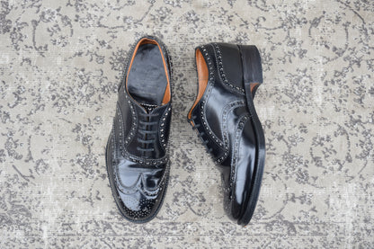 【美品】Church's チャーチ 3都市 旧チャーチ BURWOOD バーウッド ウイング 内羽根 メダリオン 81ラスト 黒 ブラック UK6.5 / 25.0cm【W3547】