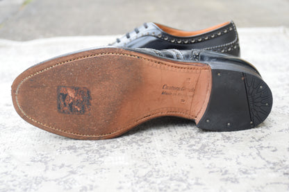 【美品】Church's チャーチ 3都市 旧チャーチ BURWOOD バーウッド ウイング 内羽根 メダリオン 81ラスト 黒 ブラック UK6.5 / 25.0cm【W3547】