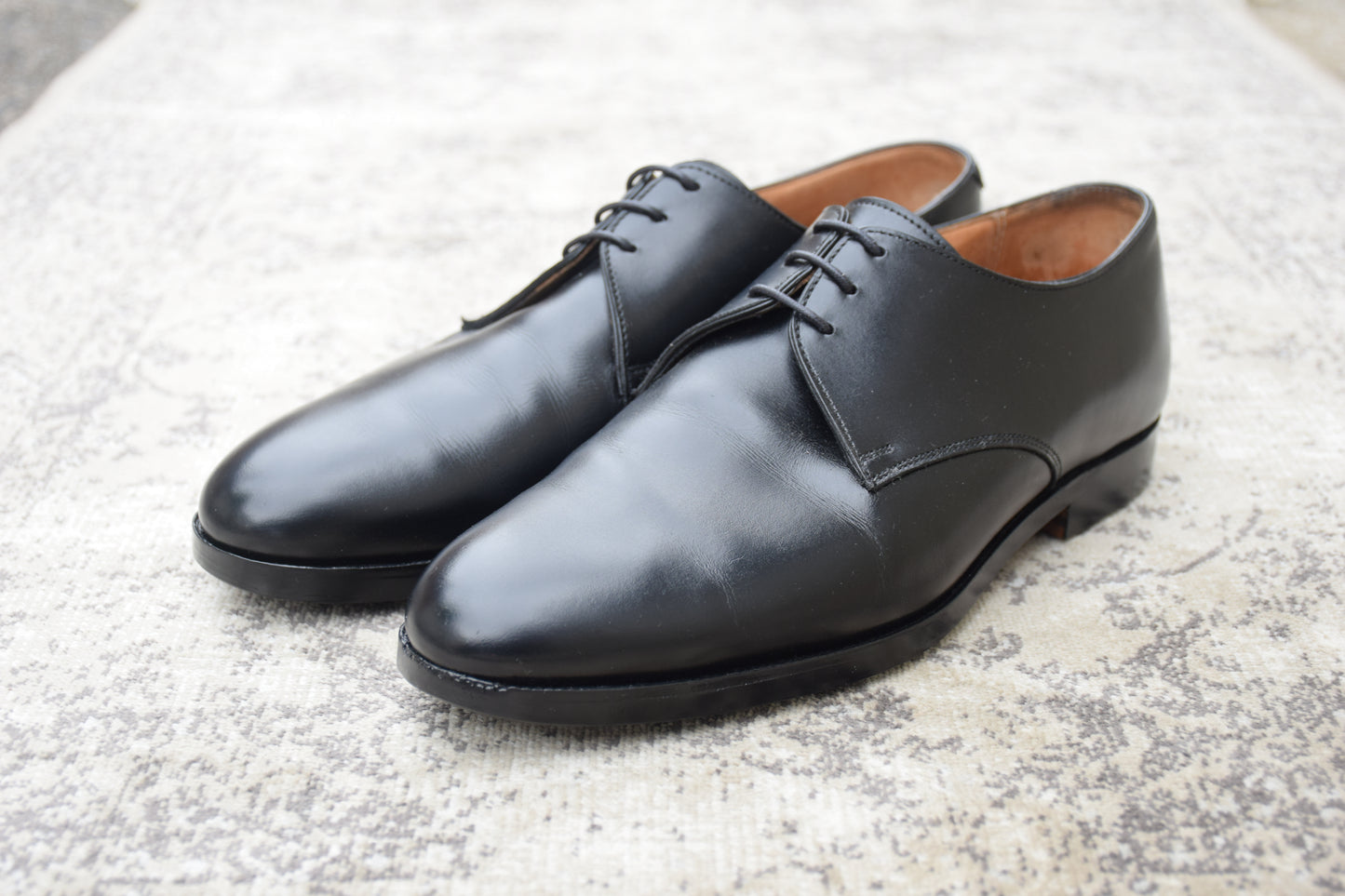 Crockett&Jones クロケットアンドジョーンズ Plain Toe Paul Smith別注 プレーン 外羽根 3ホール 黒 ブラック UK6E / 24.5cm【W3548】