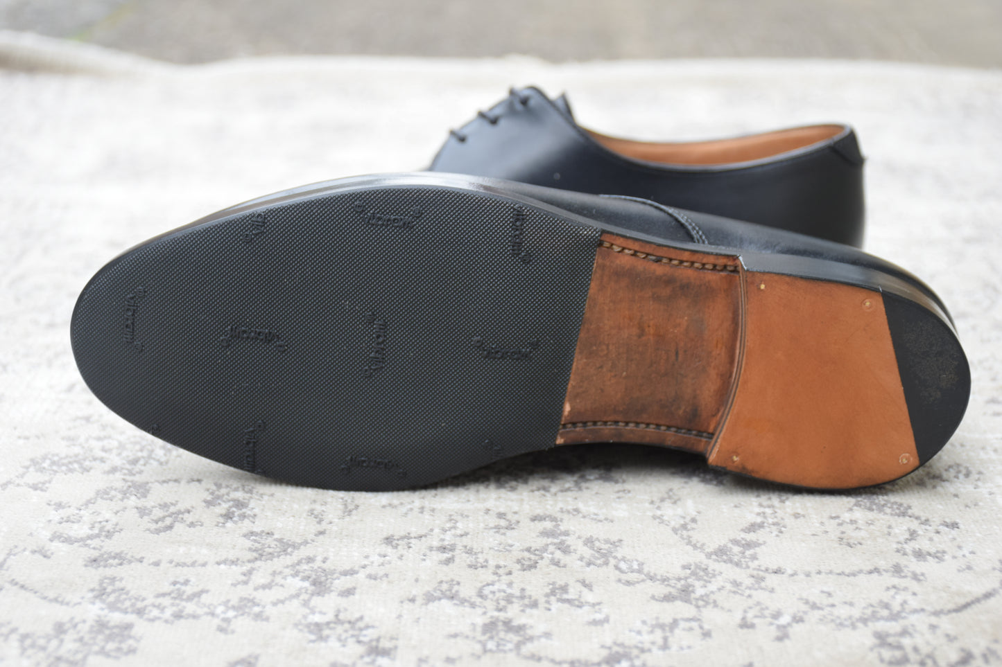 Crockett&Jones クロケットアンドジョーンズ Plain Toe Paul Smith別注 プレーン 外羽根 3ホール 黒 ブラック UK6E / 24.5cm【W3548】