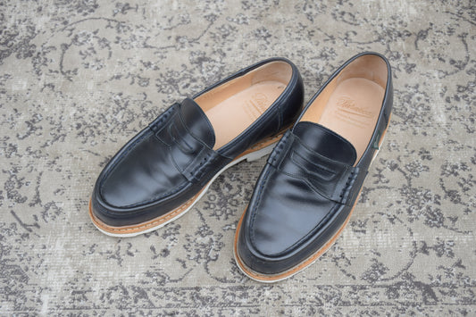 【美品】Paraboot パラブーツ REIMS ランス コインローファー ビーフロール カーキ UK6 / 24.5cm【W3550】