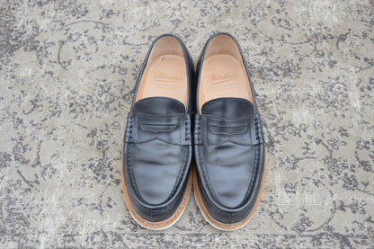 【美品】Paraboot パラブーツ REIMS ランス コインローファー ビーフロール カーキ UK6 / 24.5cm【W3550】