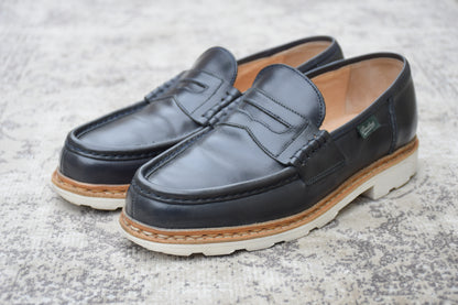 【美品】Paraboot パラブーツ REIMS ランス コインローファー ビーフロール カーキ UK6 / 24.5cm【W3550】
