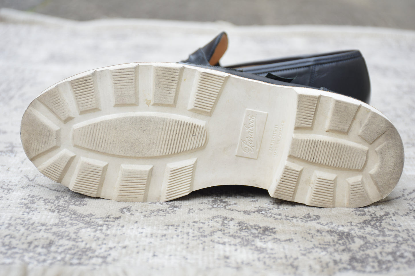 【美品】Paraboot パラブーツ REIMS ランス コインローファー ビーフロール カーキ UK6 / 24.5cm【W3550】