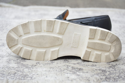 【美品】Paraboot パラブーツ REIMS ランス コインローファー ビーフロール カーキ UK6 / 24.5cm【W3550】