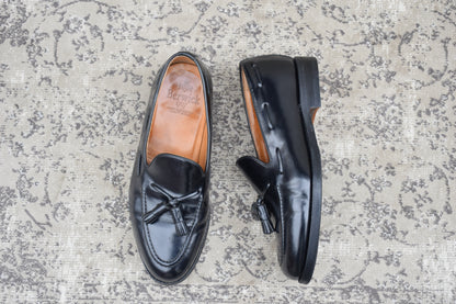 Berwick 1707 バーウィック 8491 タッセルローファー ポリッシュドカーフ 黒 ブラック UK7 / 26.0cm【W3551】