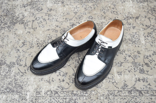 Paraboot パラブーツ AVIGNON アヴィニョン Uチップ 外羽根 コンビカラー 黒 白 ブラック ホワイト UK7 / 25.5cm【W3552】