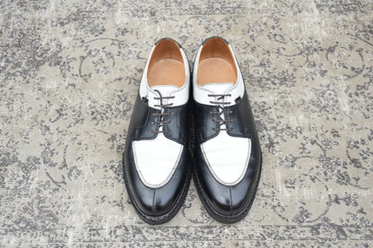 Paraboot パラブーツ AVIGNON アヴィニョン Uチップ 外羽根 コンビカラー 黒 白 ブラック ホワイト UK7 / 25.5cm【W3552】