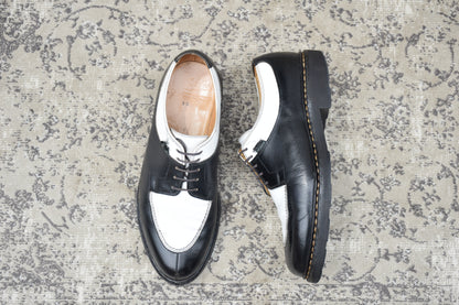 Paraboot パラブーツ AVIGNON アヴィニョン Uチップ 外羽根 コンビカラー 黒 白 ブラック ホワイト UK7 / 25.5cm【W3552】