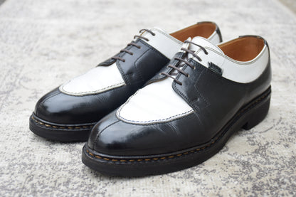 Paraboot パラブーツ AVIGNON アヴィニョン Uチップ 外羽根 コンビカラー 黒 白 ブラック ホワイト UK7 / 25.5cm【W3552】