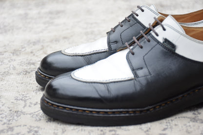 Paraboot パラブーツ AVIGNON アヴィニョン Uチップ 外羽根 コンビカラー 黒 白 ブラック ホワイト UK7 / 25.5cm【W3552】