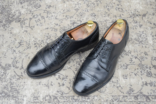 【73ラスト】Church's チャーチ 4都市 Punched Cap Toe パンチドキャップトゥ 外羽根 黒 ブラック UK7.0 / 25.5cm【W3553】