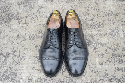 【73ラスト】Church's チャーチ 4都市 Punched Cap Toe パンチドキャップトゥ 外羽根 黒 ブラック UK7.0 / 25.5cm【W3553】