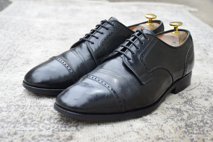 【73ラスト】Church's チャーチ 4都市 Punched Cap Toe パンチドキャップトゥ 外羽根 黒 ブラック UK7.0 / 25.5cm【W3553】