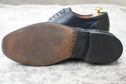 【73ラスト】Church's チャーチ 4都市 Punched Cap Toe パンチドキャップトゥ 外羽根 黒 ブラック UK7.0 / 25.5cm【W3553】