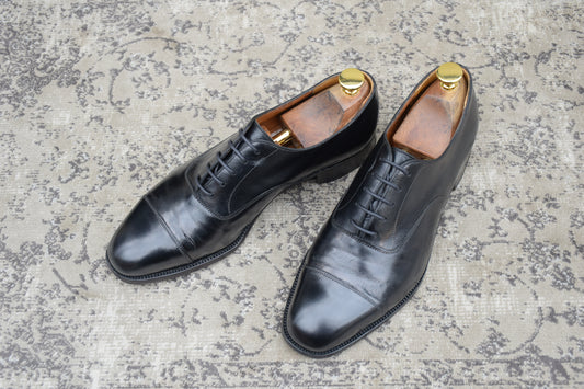 J.M. WESTON ジェイエムウエストン 300 CAP TOE OXFORD キャップトゥ オックスフォード ストレート 内羽根 黒 ブラック UK7.5 C / 24～24.5cm相当（着用感）【W3556】