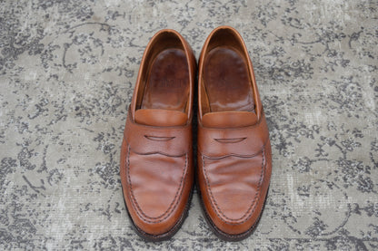 【オールソール済み】CROCKETT&JONES クロケット＆ジョーンズ Full Saddle フルサドル コインローファー 茶 ブラウン UK8 / 26.5cm【W3557】