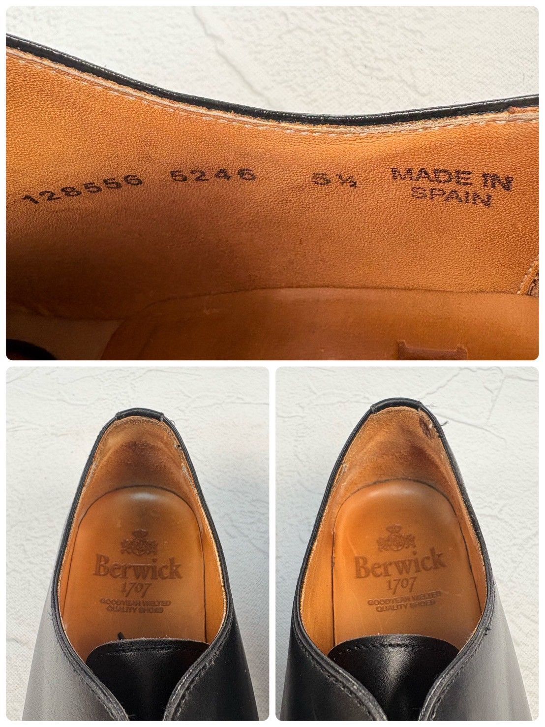 Berwick1707 バーウィック 5246BCVIBK ホールカット 黒 ブラック UK5.5 / 25cm 極美品【W3348】
