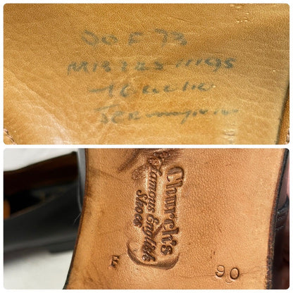 【美品】Church’s チャーチ 2都市 プレーントゥ 外羽根 3ホール 黒 ブラック UK9 / 90F / 27.5cm【W3365】旧旧チャーチ