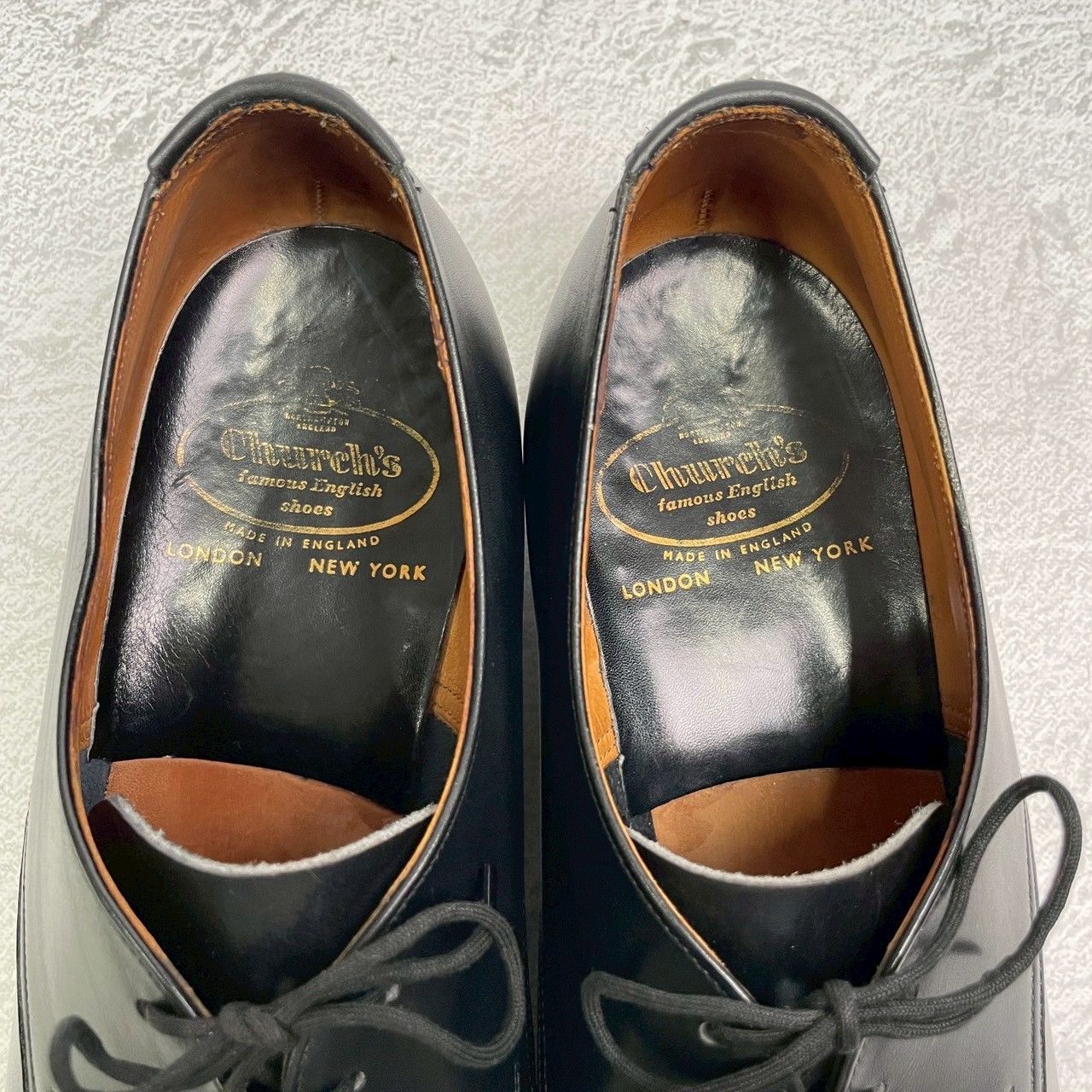 【美品】Church’s チャーチ 2都市 プレーントゥ 外羽根 3ホール 黒 ブラック UK9 / 90F / 27.5cm【W3365】旧旧チャーチ