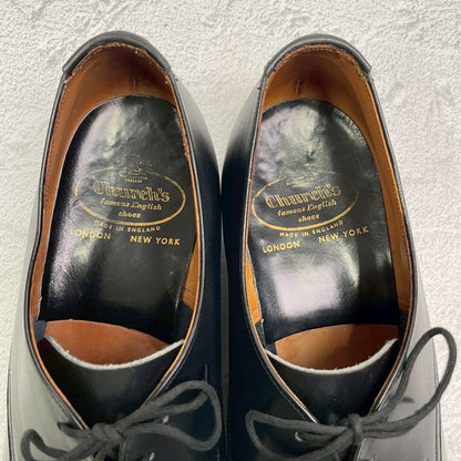 【美品】Church’s チャーチ 2都市 プレーントゥ 外羽根 3ホール 黒 ブラック UK9 / 90F / 27.5cm【W3365】旧旧チャーチ