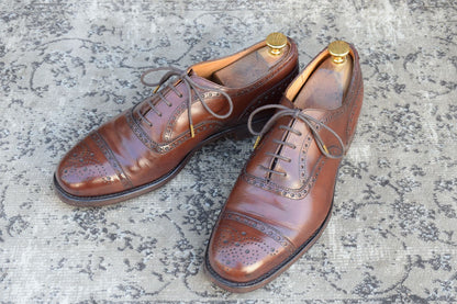 Church’s チャーチ Diplomat ディプロマット セミブローグ 内羽根 茶 ブラウン UK6.5F / 25.0cm【W3349】