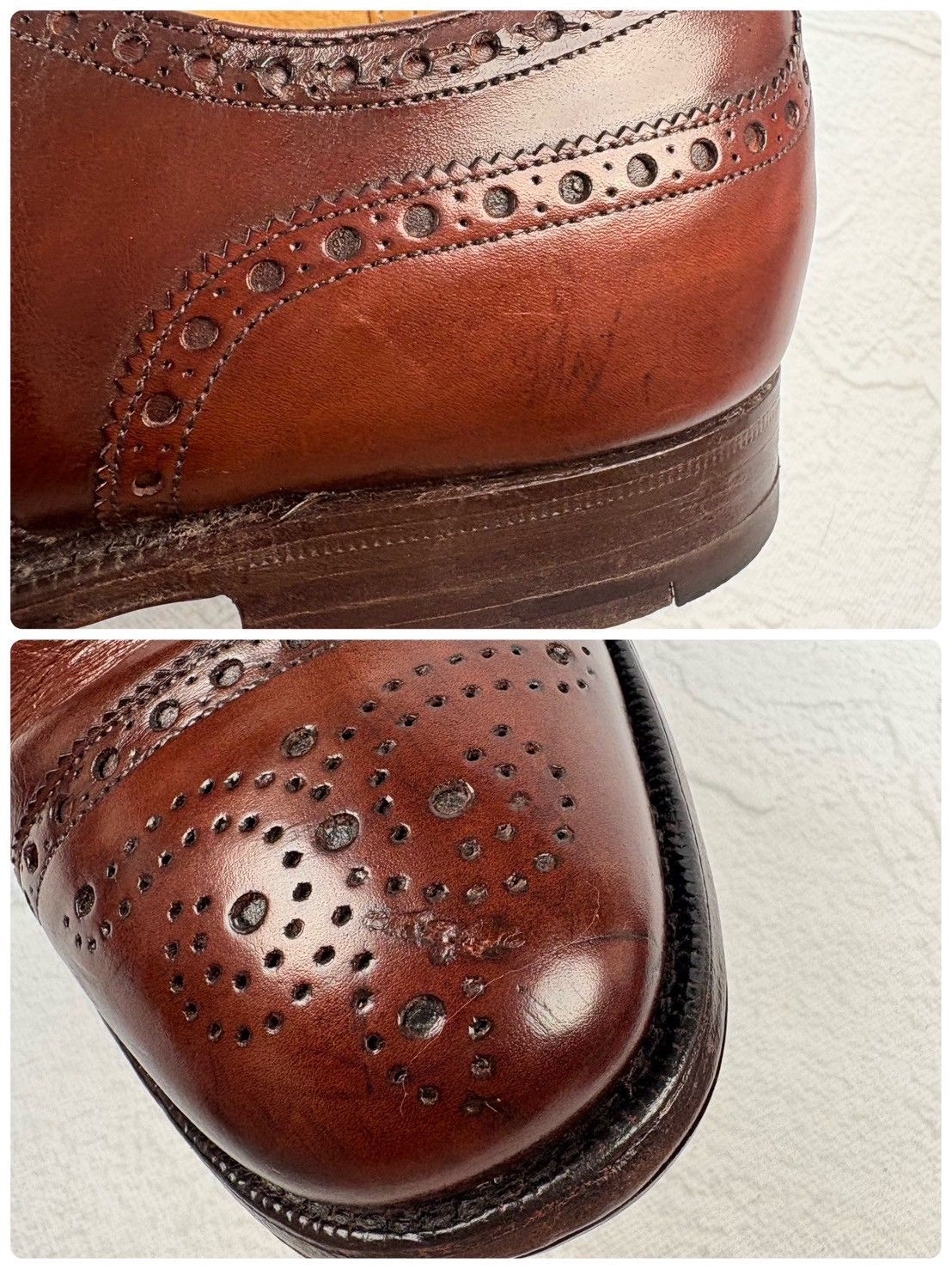 Church’s チャーチ Diplomat ディプロマット セミブローグ 内羽根 茶 ブラウン UK6.5F / 25.0cm【W3349】
