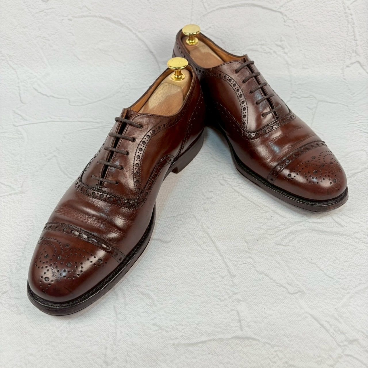 Church’s チャーチ Diplomat ディプロマット セミブローグ 内羽根 茶 ブラウン UK6.5F / 25.0cm【W3349】