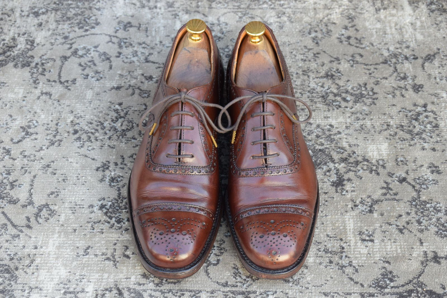Church’s チャーチ Diplomat ディプロマット セミブローグ 内羽根 茶 ブラウン UK6.5F / 25.0cm【W3349】