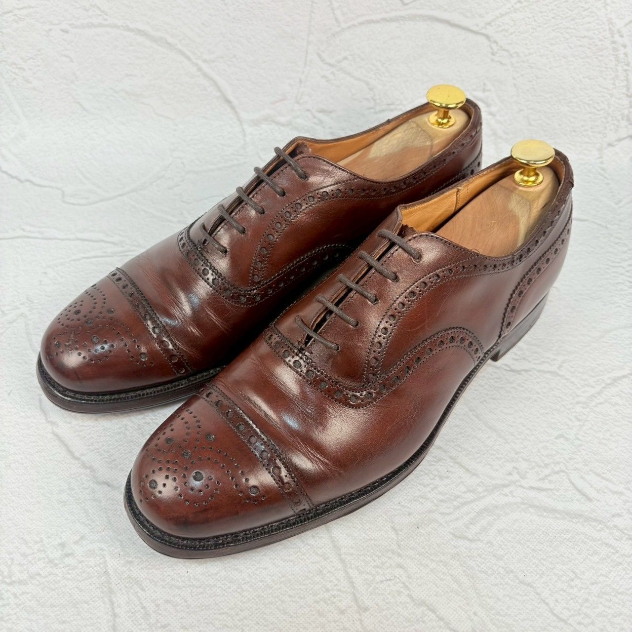 Church’s チャーチ Diplomat ディプロマット セミブローグ 内羽根 茶 ブラウン UK6.5F / 25.0cm【W3349】