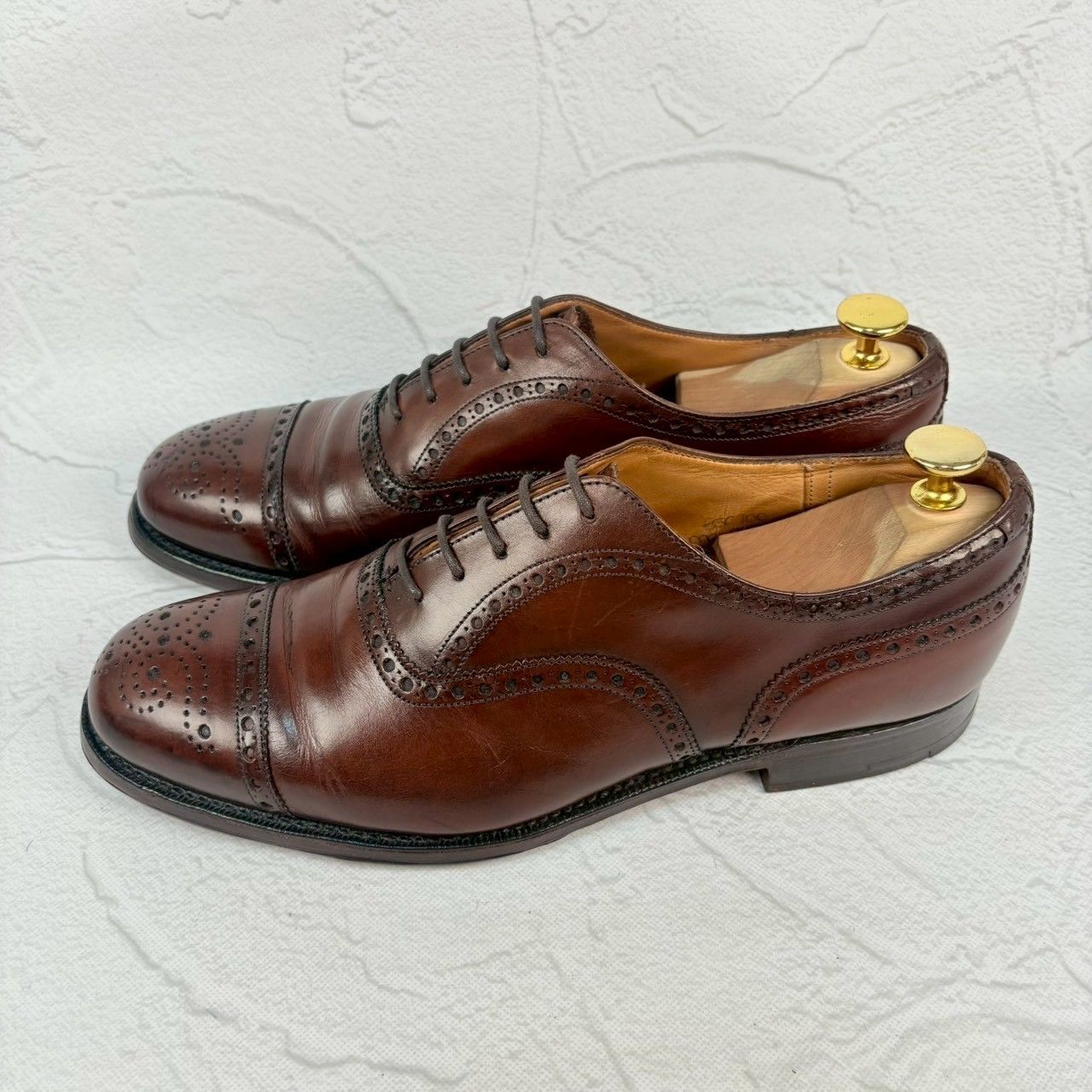 Church’s チャーチ Diplomat ディプロマット セミブローグ 内羽根 茶 ブラウン UK6.5F / 25.0cm【W3349】