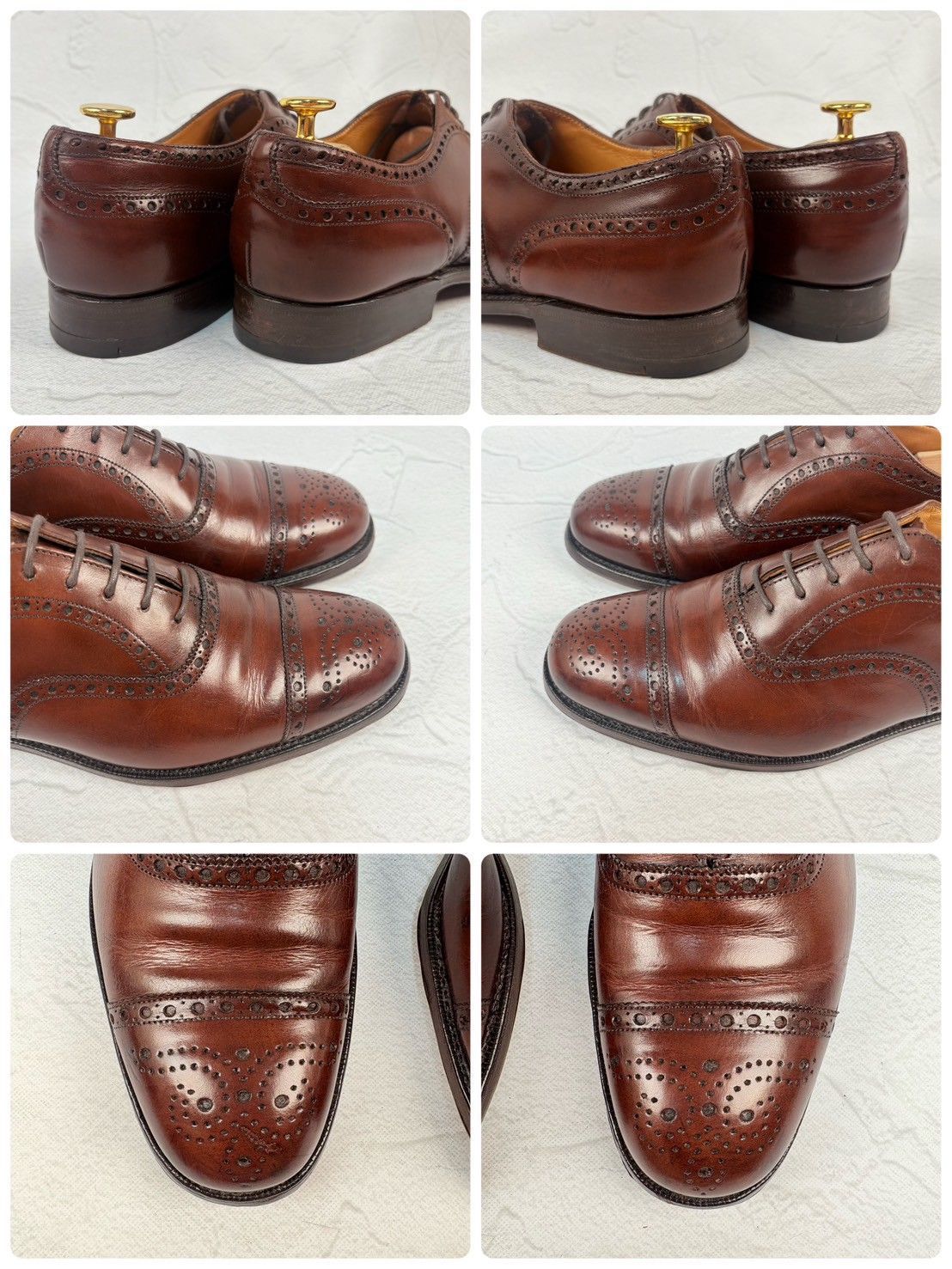 Church’s チャーチ Diplomat ディプロマット セミブローグ 内羽根 茶 ブラウン UK6.5F / 25.0cm【W3349】