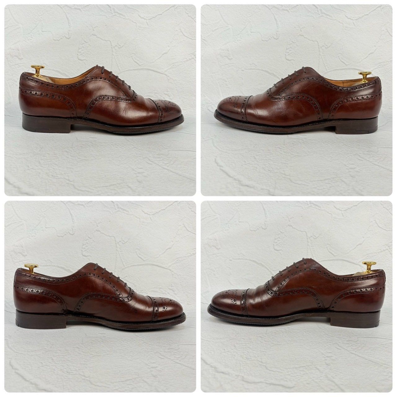Church’s チャーチ Diplomat ディプロマット セミブローグ 内羽根 茶 ブラウン UK6.5F / 25.0cm【W3349】