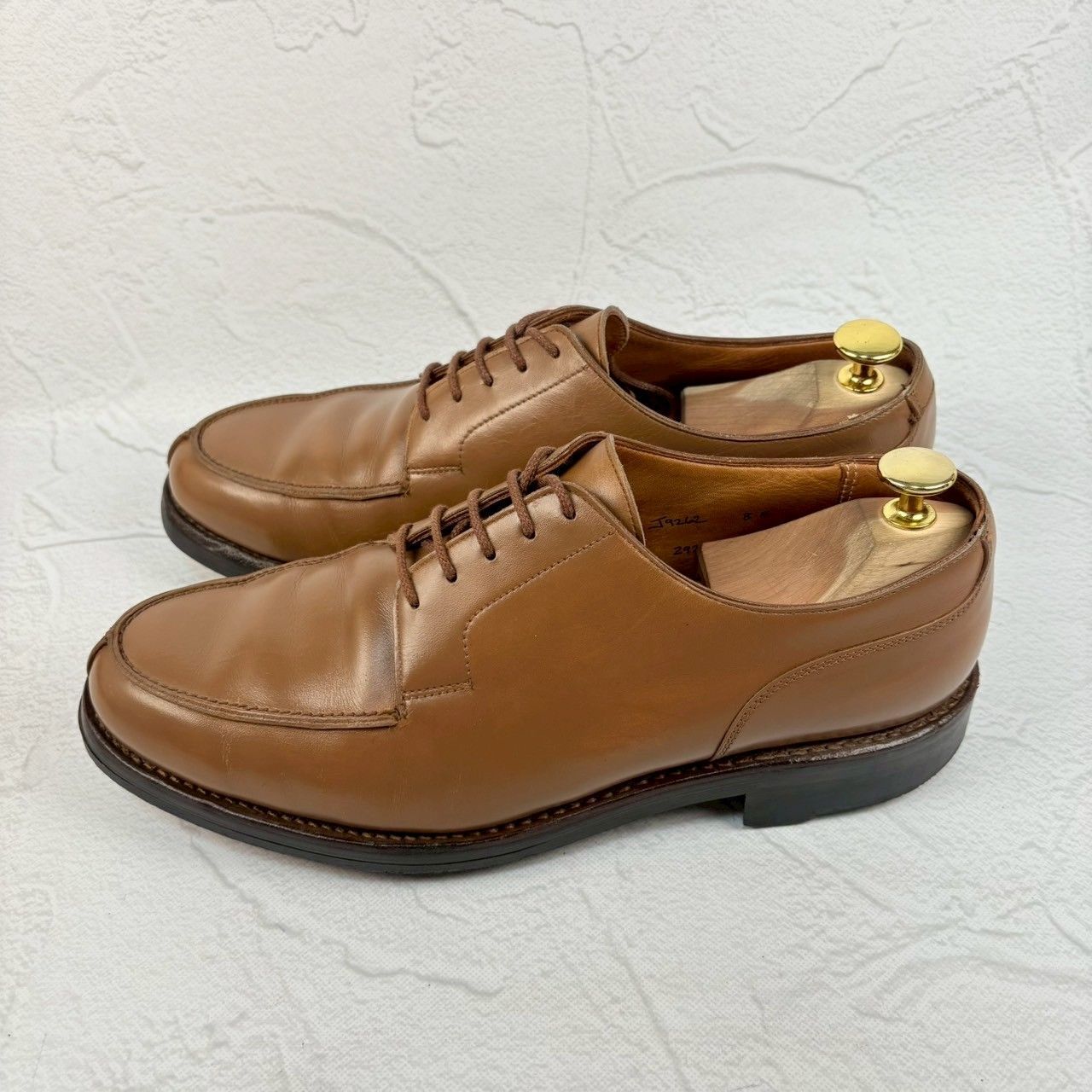 【美品】Crockett&Jones クロケットアンドジョーンズ MORETON モールトン Uチップ 外羽根 茶 ライトブラウン UK8 / 26.5cm [W3320]