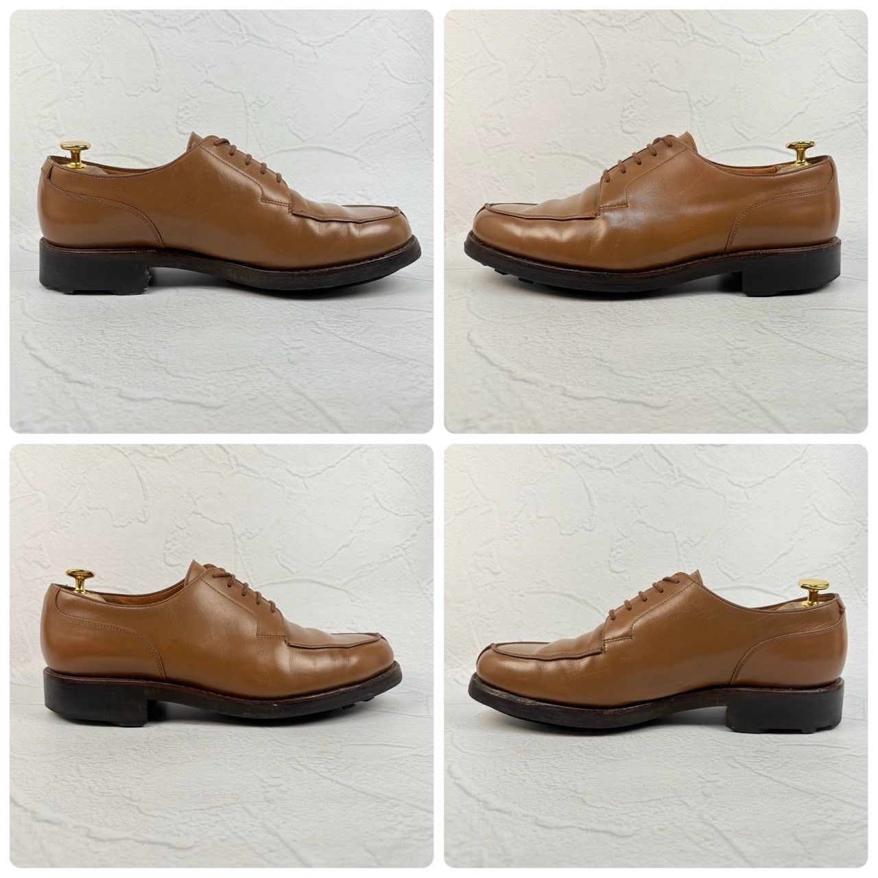 【美品】Crockett&Jones クロケットアンドジョーンズ MORETON モールトン Uチップ 外羽根 茶 ライトブラウン UK8 / 26.5cm [W3320]