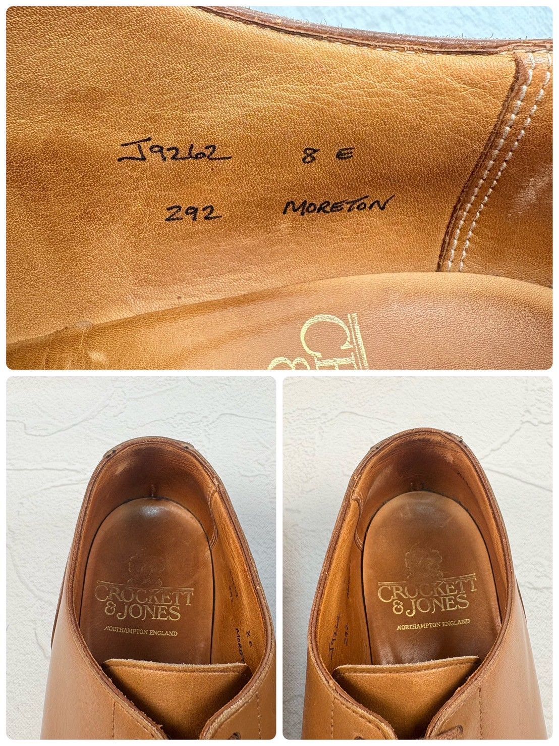 【美品】Crockett&Jones クロケットアンドジョーンズ MORETON モールトン Uチップ 外羽根 茶 ライトブラウン UK8 / 26.5cm [W3320]