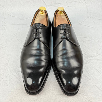 【リフト交換済み】Crockett&Jones クロケットアンドジョーンズ HIGHBURY ハイバリー プレーン 外羽根 3アイレット 黒 ブラック BLACK UK5.5 / 24cm【W3023】