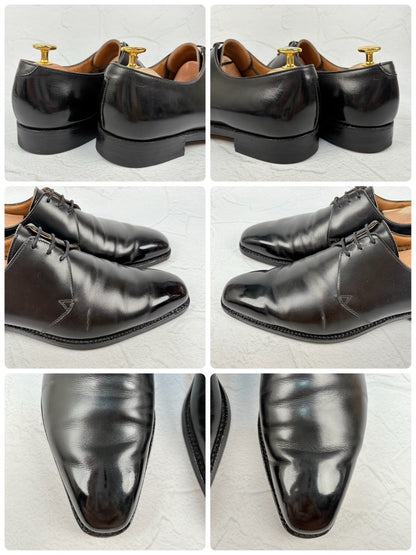 【リフト交換済み】Crockett&Jones クロケットアンドジョーンズ HIGHBURY ハイバリー プレーン 外羽根 3アイレット 黒 ブラック BLACK UK5.5 / 24cm【W3023】